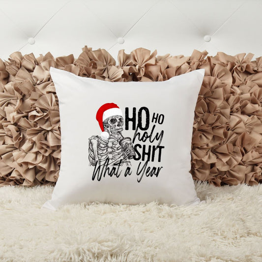 HO HO HO HOLY SHIT WHAT A YEAR PILLOW Harlow Boutique Official Online Store 