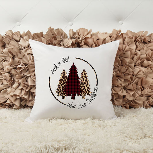 JUST A GIRL WHO LOVES CHRISTMAS PILLOW Harlow Boutique Official Online Store 