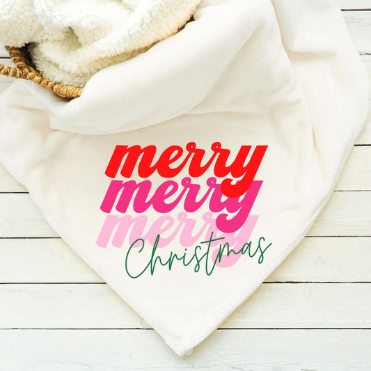 Merry Merry Merry Christmas Blanket Blankets Harlow Boutique Official Online Store 