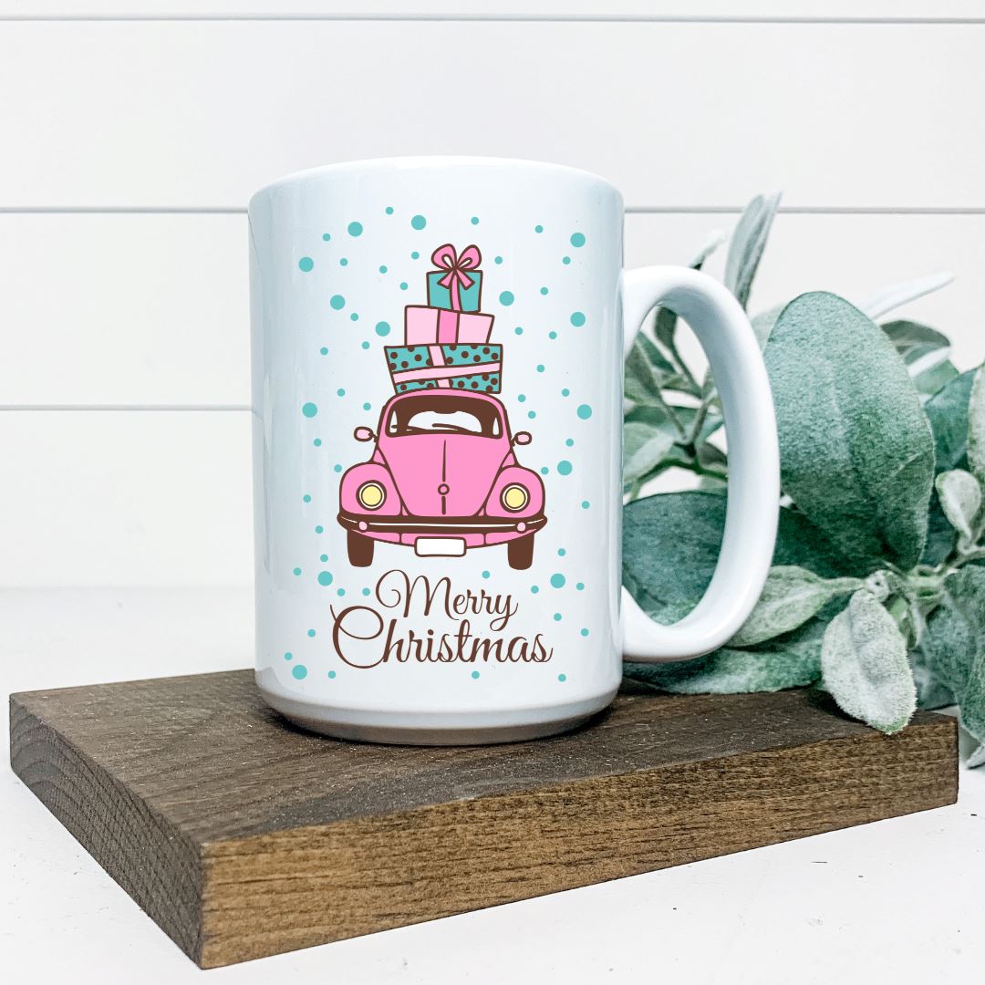 PINK CAR MERRY CHRISTMAS MUG Harlow Boutique Official Online Store 