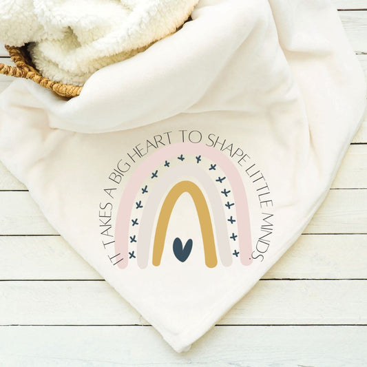 It Takes a Big Heart to Shape Little Minds Blanket Blankets Harlow Boutique Official Online Store 