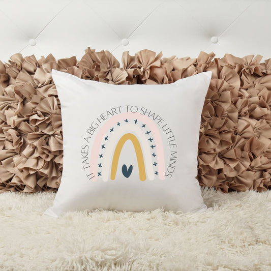 IT TAKES A BIG HEART TO SHAPE LITTLE MINDS PILLOW Harlow Boutique Official Online Store 