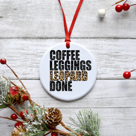 COFFEE LEGGINGS LEOPARD DONE ORNAMENT Harlow Boutique Official Online Store 