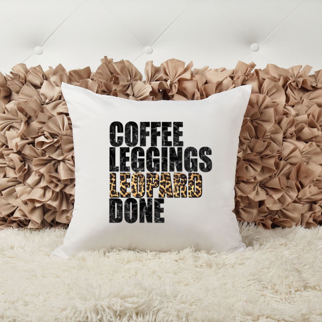 COFFEE LEGGINGS LEOPARD DONE PILLOW Harlow Boutique Official Online Store 