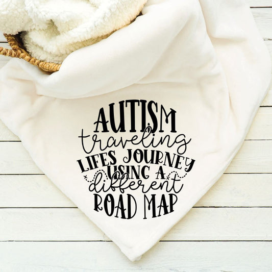 Autism Traveling Lifes Journey Using a Different Road Map Blanket Blankets Harlow Boutique Official Online Store 