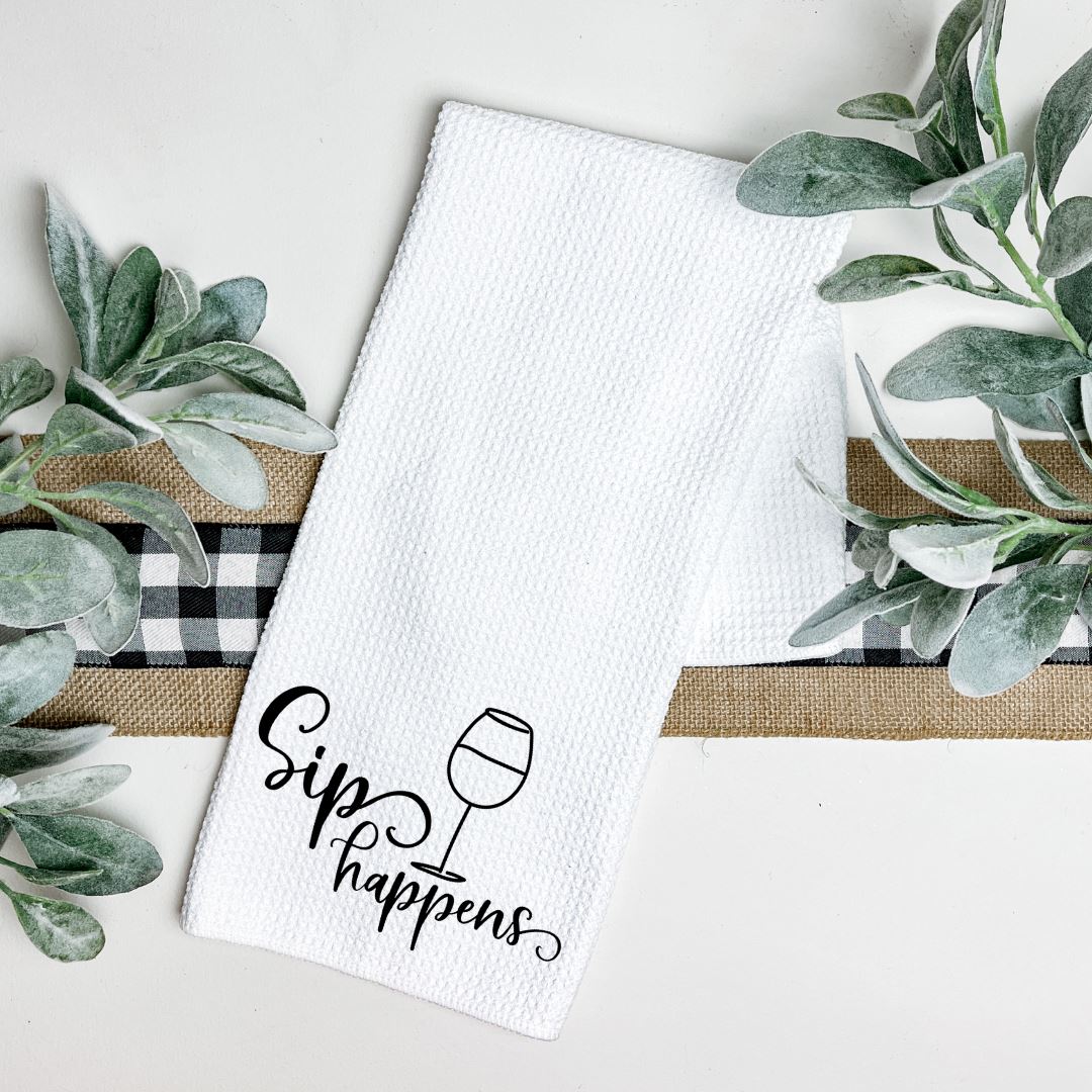 SIP HAPPENS TEA TOWEL Harlow Boutique Official Online Store 