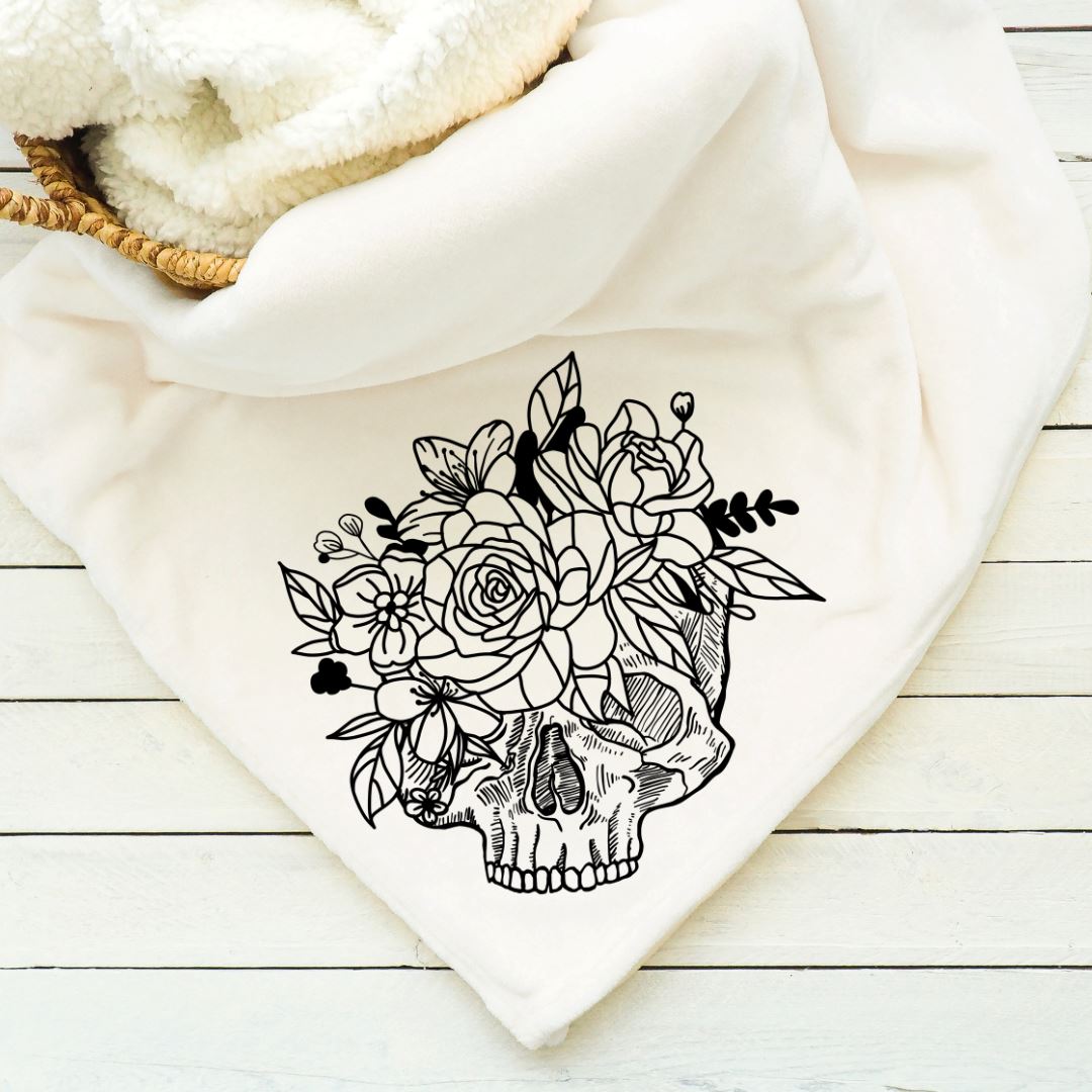 Floral Skull Blanket Blankets Harlow Boutique Official Online Store 