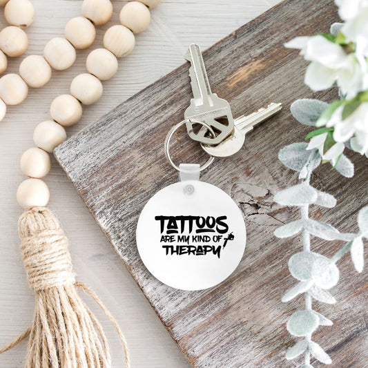 TATTOOS ARE MY KIND OF THERAPY KEYCHAIN Harlow Boutique Official Online Store 