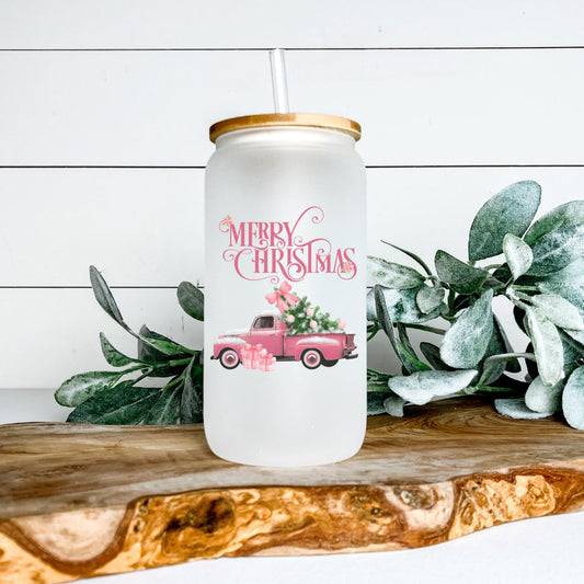 MERRY CHRISTMAS GLASS JAR TUMBLER Harlow Boutique Official Online Store 