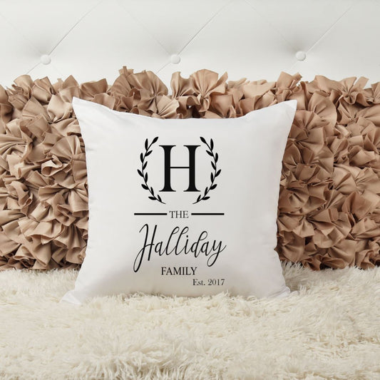 FAMILY NAME WREATH PILLOW Pillow Harlow Boutique Official Online Store 