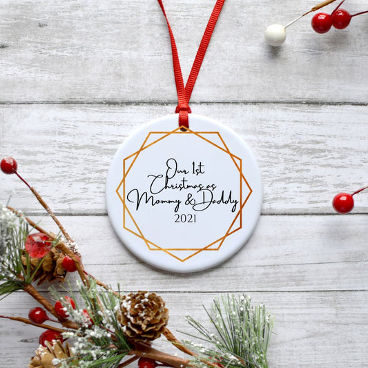 OUR 1ST CHRISTMAS AS MOMMY AND DADDY ORNAMENT Harlow Boutique Official Online Store 