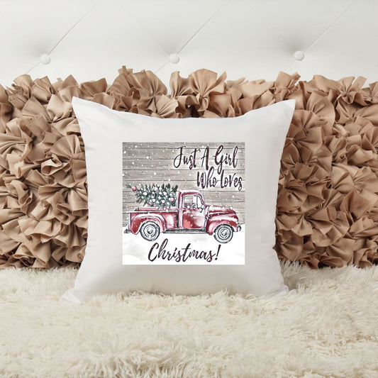 JUST A GIRL WHO LOVES CHRISTMAS PILLOW Harlow Boutique Official Online Store 