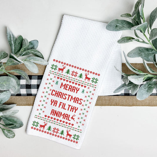 MERRY CHRISTMAS YA FILTHY ANIMAL TEA TOWEL Harlow Boutique Official Online Store 