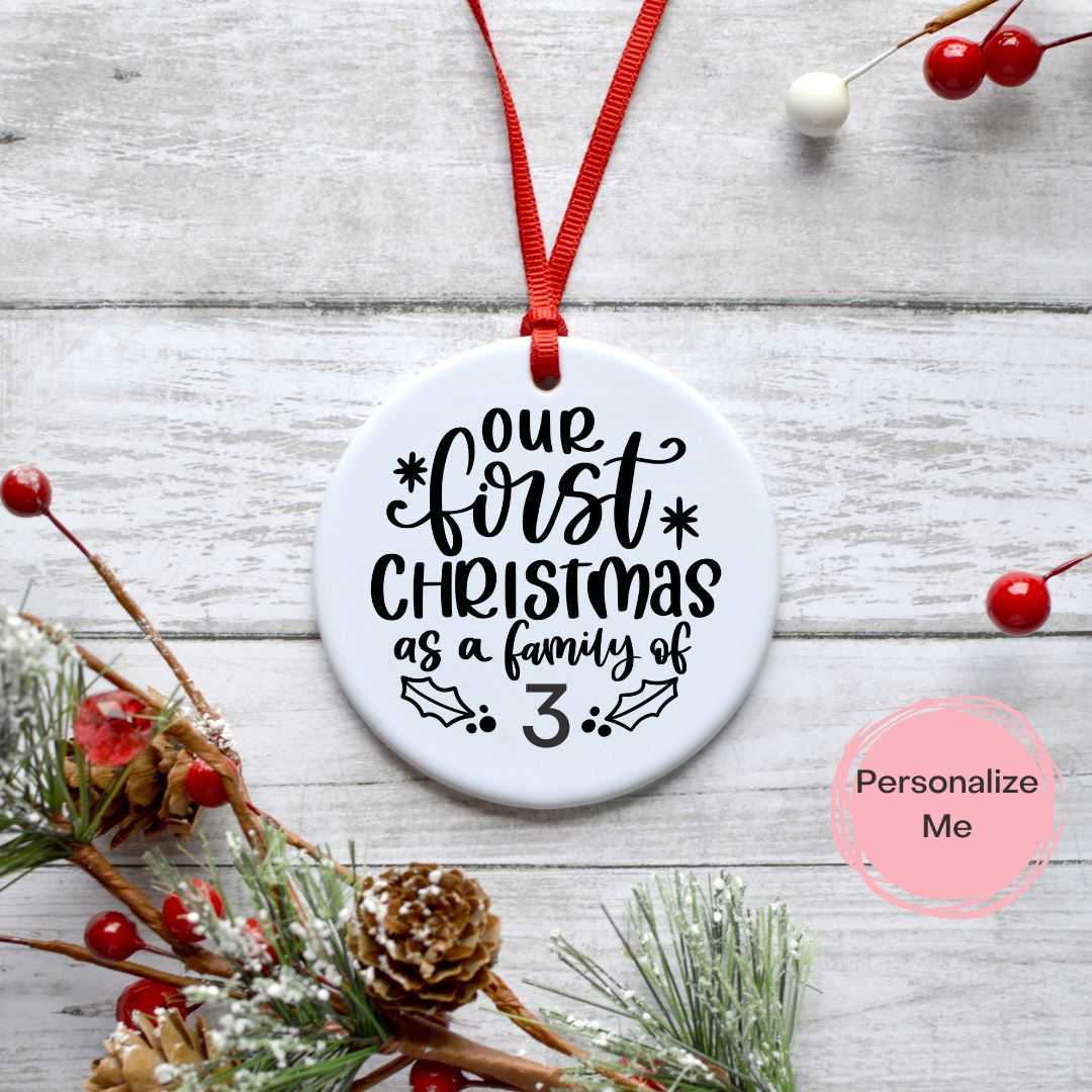 OUR FIRST CHRISTMAS AS A FAMILY OF ORNAMENT Harlow Boutique Official Online Store 