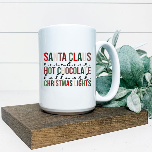 SANTA CLAUS REINDEER HOT CHOCOLATE CHRISTMAS LIGHTS MUG Harlow Boutique Official Online Store 