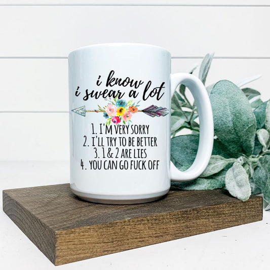 I KNOW I SWEAR A LOT MUG Harlow Boutique Official Online Store 