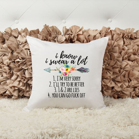 I KNOW I SWEAR A LOT PILLOW Harlow Boutique Official Online Store 