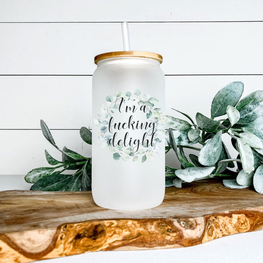 IM A FUCKING DELIGHT GLASS JAR TUMBLER Harlow Boutique Official Online Store 