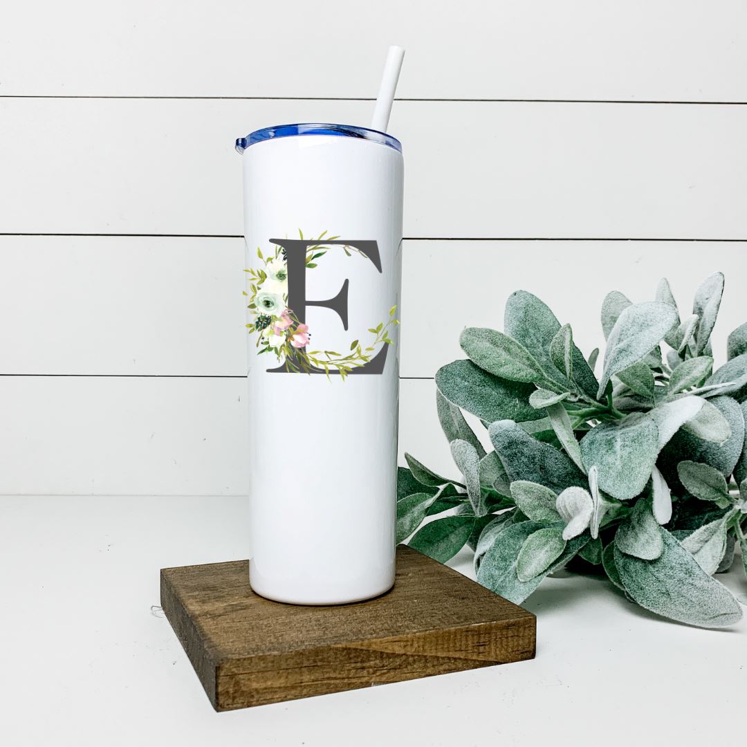 LETTER E TALL TUMBLER Tumblers Harlow Boutique Official Online Store 