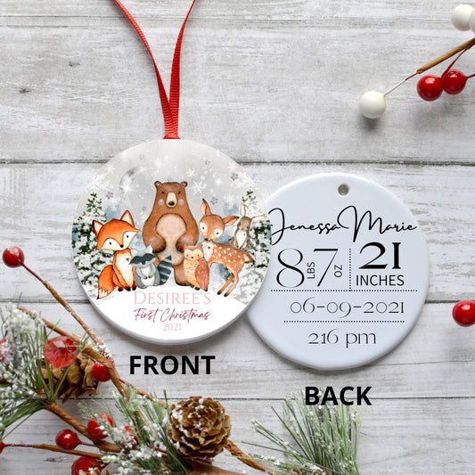 FIRST CHRISTMAS GIRL FOREST ANIMALS ORNAMENT Harlow Boutique Official Online Store 