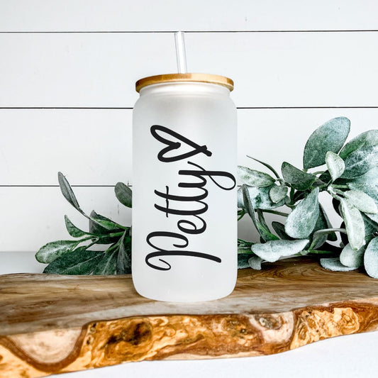 PETTY HEART GLASS JAR TUMBLER Harlow Boutique Official Online Store 