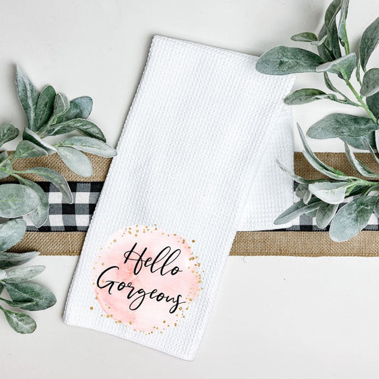 HELLO GORGEOUS TEA TOWEL Harlow Boutique Official Online Store 