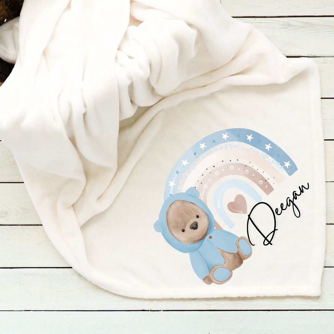 Rainbow Blue Bear Baby Blanket Blankets Harlow Boutique Official Online Store 