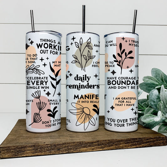 DAILY REMINDERS - VERSION 2 TALL TUMBLER Tumblers Harlow Boutique Official Online Store 