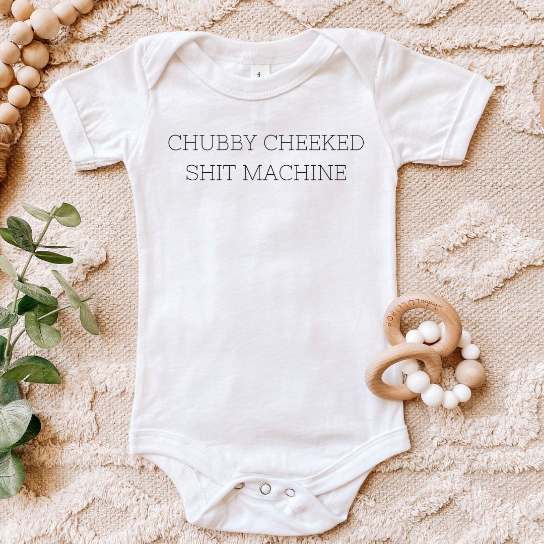 Chubby Cheeked Shit Machine Baby Bodysuit Harlow Boutique Official Online Store 