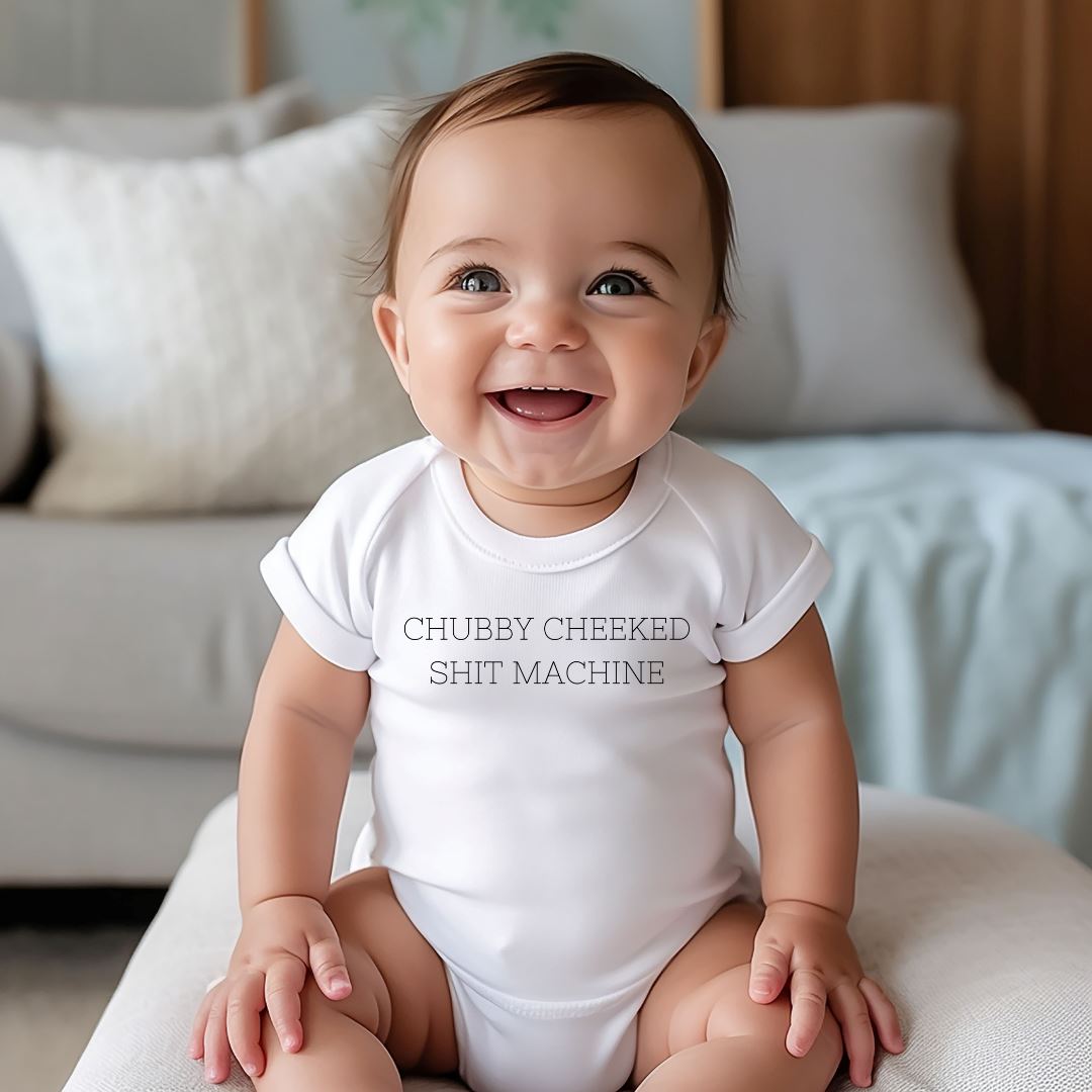 Chubby Cheeked Shit Machine Baby Bodysuit Harlow Boutique Official Online Store 