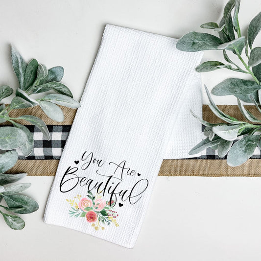 YOU ARE BEAUTIFUL TEA TOWEL Harlow Boutique Official Online Store 