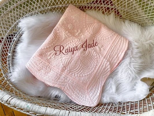 Embroidered Name Quilt Blanket Harlow Baby Boutique 